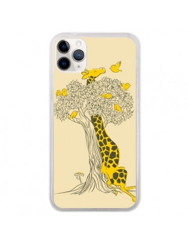 Coque iPhone 11 Pro Girafe Amis Oiseaux - Jay Fleck