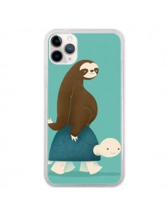 Coque iPhone 11 Pro Tortue Taxi Singe Slow Ride - Jay Fleck