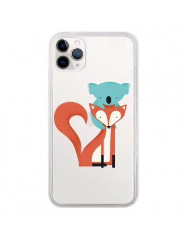 Coque iPhone 11 Pro Renard et Koala Love Transparente - Jay Fleck