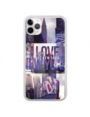 Coque iPhone 11 Pro I love New Yorck City violet - Javier Martinez