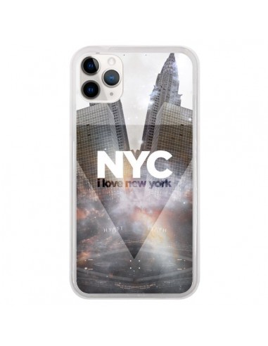 Coque iPhone 11 Pro I Love New York City Gris - Javier Martinez