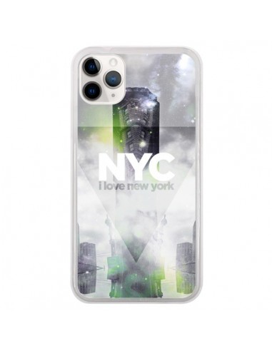 Coque iPhone 11 Pro I Love New York City Gris Vert - Javier Martinez