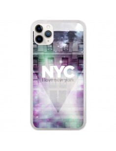 Coque iPhone 11 Pro I Love New York City Violet Vert -...