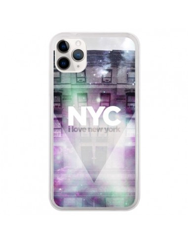 Coque iPhone 11 Pro I Love New York City Violet Vert - Javier Martinez