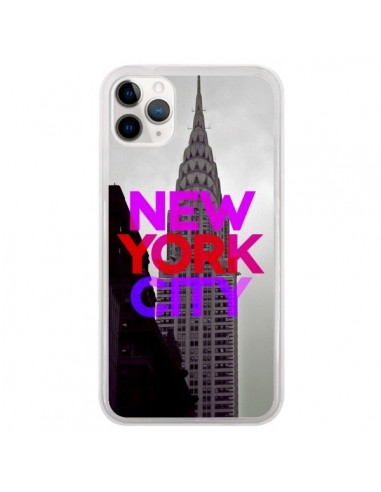 Coque iPhone 11 Pro New York City Rose Rouge - Javier Martinez
