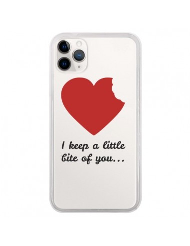 Coque iPhone 11 Pro I keep a little bite of you Love Heart Amour Transparente - Julien Martinez