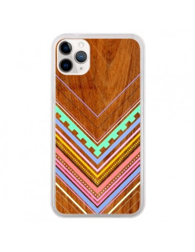 Coque iPhone 11 Pro Azteque Arbutus Pastel Bois Aztec Tribal - Jenny Mhairi