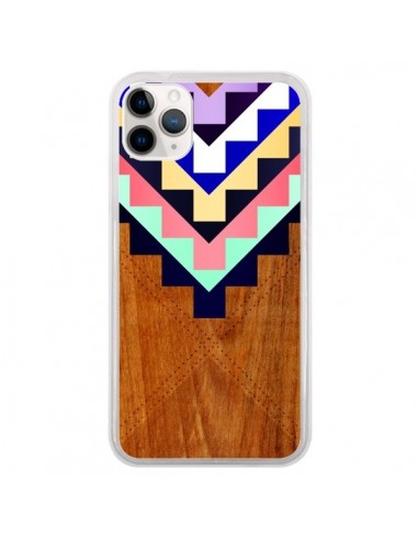 Coque iPhone 11 Pro Wooden Tribal Bois Azteque Aztec Tribal - Jenny Mhairi