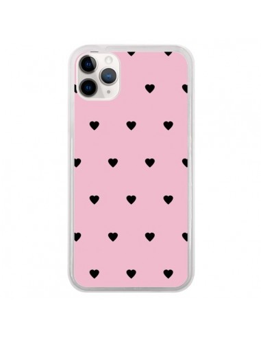 Coque iPhone 11 Pro Coeurs Roses - Jonathan Perez