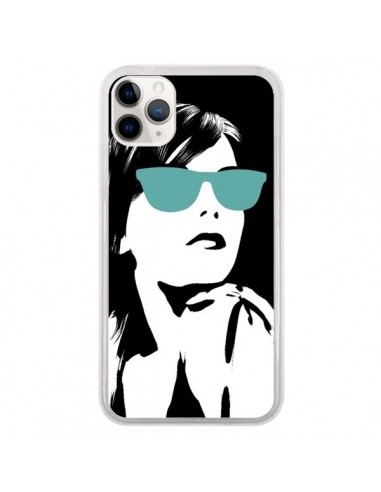 Coque iPhone 11 Pro Fille Lunettes Bleues - Jonathan Perez