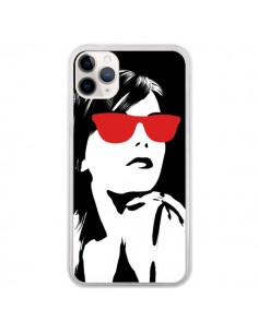 Coque iPhone 11 Pro Fille Lunettes Rouges - Jonathan Perez