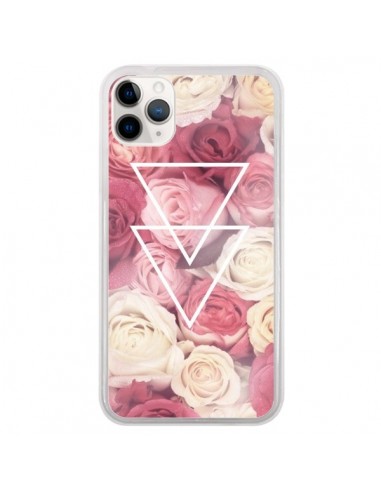 Coque iPhone 11 Pro Roses Triangles Fleurs - Jonathan Perez