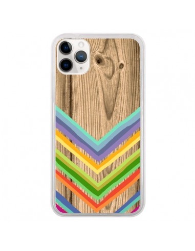 Coque iPhone 11 Pro Tribal Azteque Bois Wood - Jonathan Perez