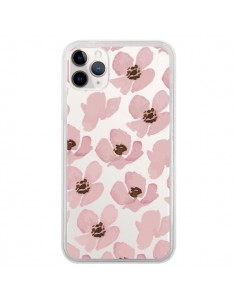 Coque iPhone 11 Pro Fleurs Roses Flower Transparente -...