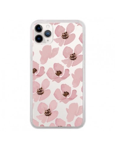 Coque iPhone 11 Pro Fleurs Roses Flower Transparente - Dricia Do