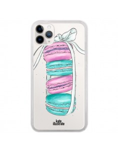 Coque iPhone 11 Pro Macarons Pink Mint Rose Transparente...