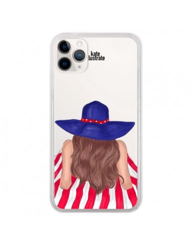 Coque iPhone 11 Pro Beah Girl Fille Plage Transparente - kateillustrate