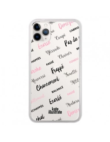 Coque iPhone 11 Pro Ballerina Ballerine Mots Transparente - kateillustrate