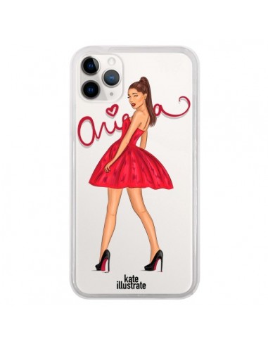 Coque iPhone 11 Pro Ariana Grande Chanteuse Singer Transparente - kateillustrate
