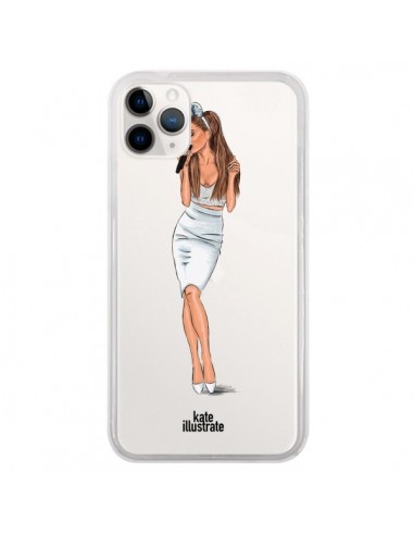 Coque iPhone 11 Pro Ice Queen Ariana Grande Chanteuse Singer Transparente - kateillustrate