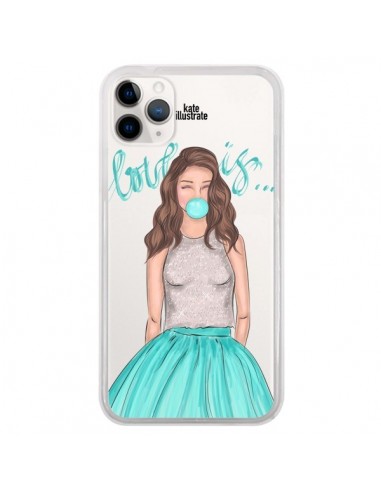 Coque iPhone 11 Pro Bubble Girls Tiffany Bleu Transparente - kateillustrate