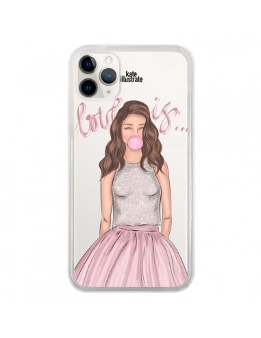 Coque iPhone 11 Pro Bubble Girl Tiffany Rose Transparente - kateillustrate