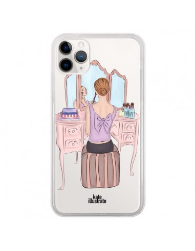 Coque iPhone 11 Pro Vanity Coiffeuse Make Up Transparente - kateillustrate