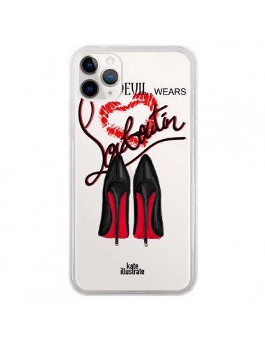 Coque iPhone 11 Pro The Devil Wears Shoes Demon Chaussures Transparente - kateillustrate