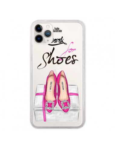 Coque iPhone 11 Pro I Work For Shoes Chaussures Transparente - kateillustrate