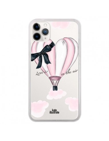 Coque iPhone 11 Pro Love is in the Air Love Montgolfier Transparente - kateillustrate