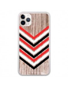 Coque iPhone 11 Pro Tribal Aztèque Bois Wood Flèche Rouge...