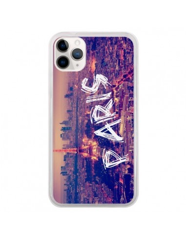 Coque iPhone 11 Pro Paris Tour Eiffel Tower Nuit - Laetitia