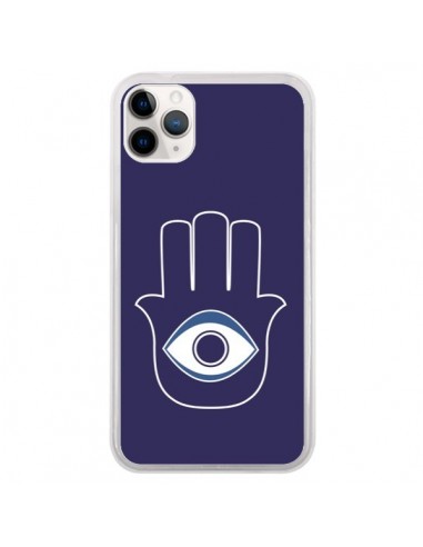 Coque iPhone 11 Pro Main de Fatma Oeil Bleu - Laetitia