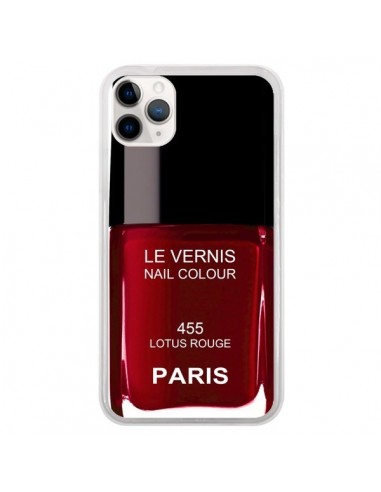 Coque iPhone 11 Pro Vernis Paris Lotus Rouge - Laetitia