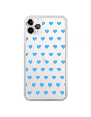 Coque iPhone 11 Pro Coeur Heart Love Amour Bleu Transparente - Laetitia