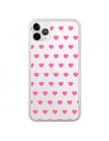 Coque iPhone 11 Pro Coeur Heart Love Amour Rose Transparente - Laetitia
