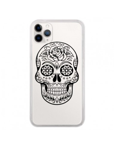 Coque iPhone 11 Pro Tête de Mort Mexicaine Noir Transparente - Laetitia