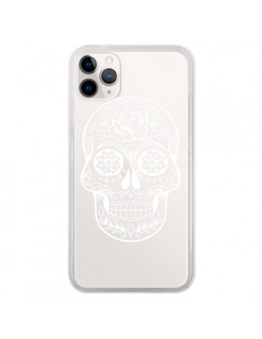 Coque iPhone 11 Pro Tête de Mort Mexicaine Blanche Transparente - Laetitia