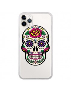Coque iPhone 11 Pro Tête de Mort Mexicaine Fleurs...