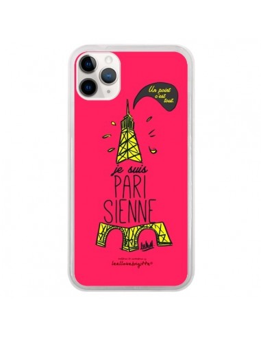 Coque iPhone 11 Pro Je suis Parisienne La Tour Eiffel Rose - Leellouebrigitte