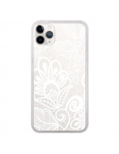 Coque iPhone 11 Pro Lace Fleur Flower Blanc Transparente...