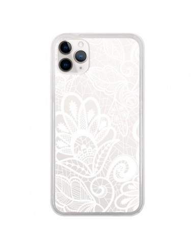 Coque iPhone 11 Pro Lace Fleur Flower Blanc Transparente - Petit Griffin