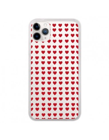 Coque iPhone 11 Pro Coeurs Heart Love Amour Red Transparente - Petit Griffin