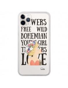 Coque iPhone 11 Pro Flowers Love Transparente - Lolo Santo