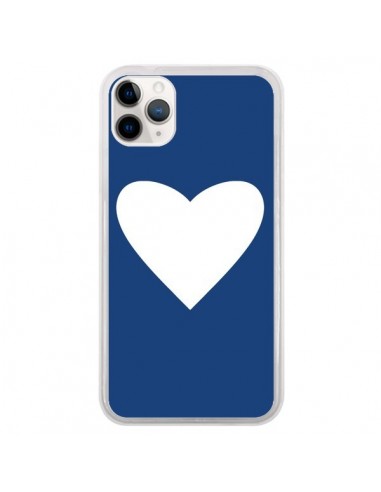 Coque iPhone 11 Pro Coeur Navy Blue Heart - Mary Nesrala