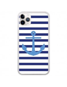 Coque iPhone 11 Pro Ancre Voile Marin Navy Blue - Mary...
