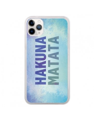 Coque iPhone 11 Pro Hakuna Matata Roi Lion Bleu - Mary Nesrala