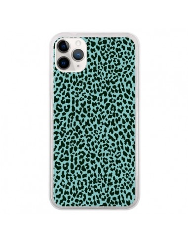 Coque iPhone 11 Pro Leopard Turquoise Neon - Mary Nesrala