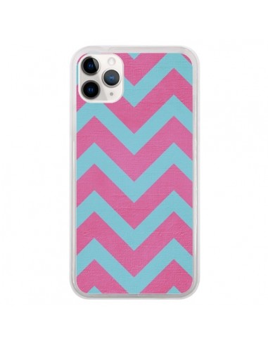 Coque iPhone 11 Pro Strawberry Chevron Rose Bleu - Mary Nesrala