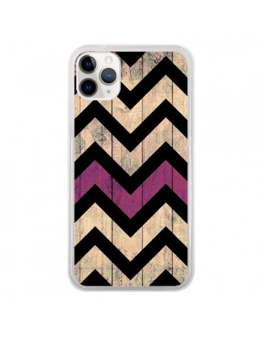 Coque iPhone 11 Pro Chevron Vintage Bois Wood - Mary Nesrala